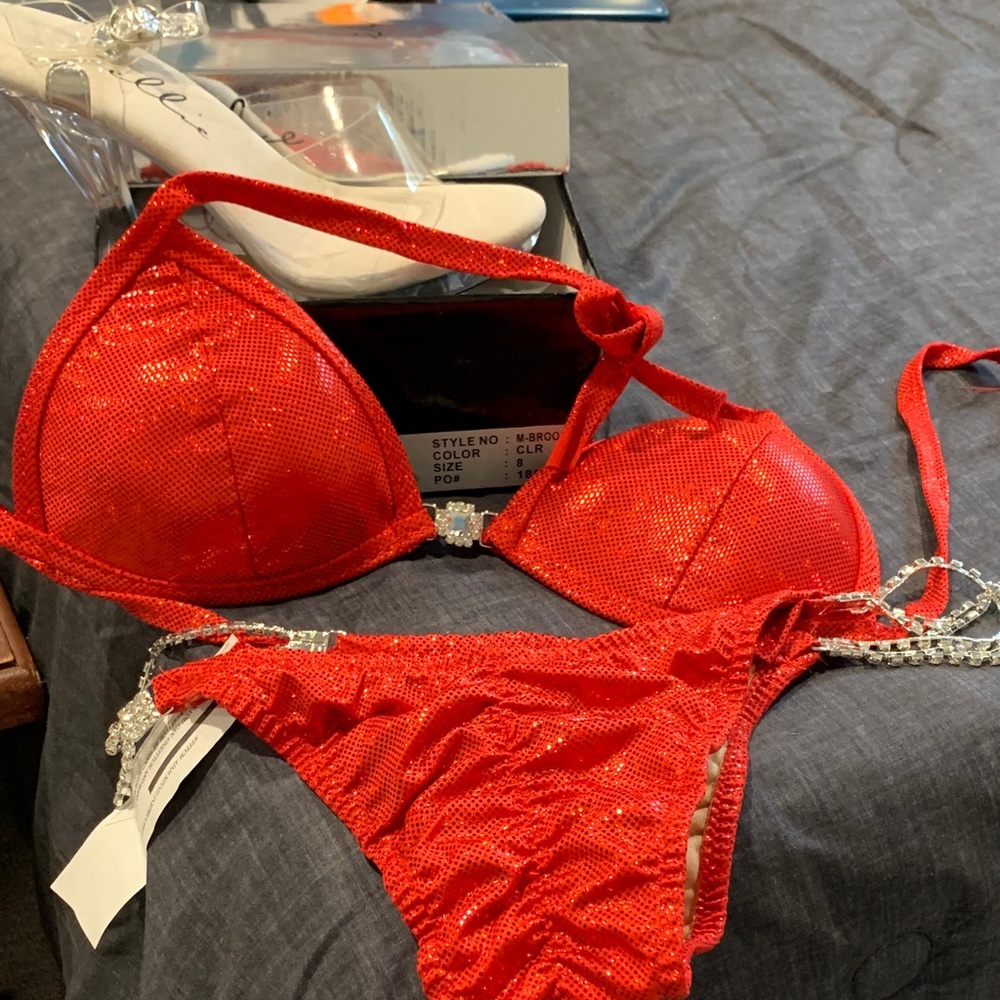 Glamorous Red Sequin Bikini Set